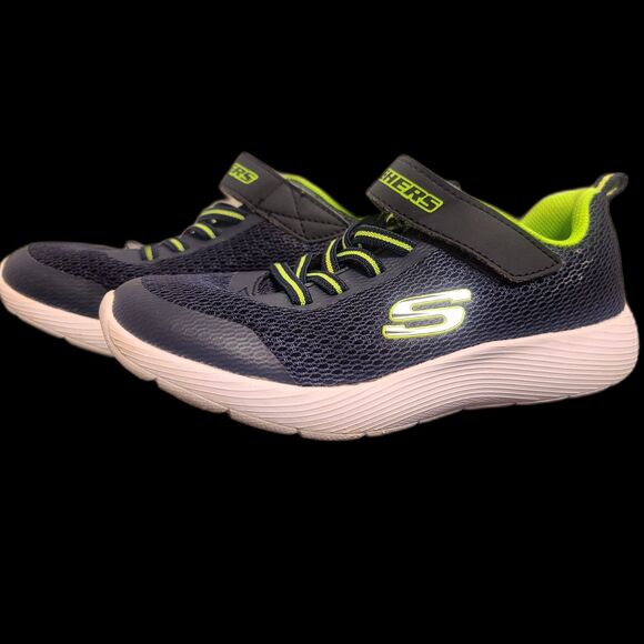 Skechers Kids' Dyna-lite Comfort Sneaker Black Neon Green Size 2.5 - Picture 5 of 8